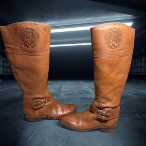 Vince Camuto Brown Leather Riding Boots Women's 7.5 M